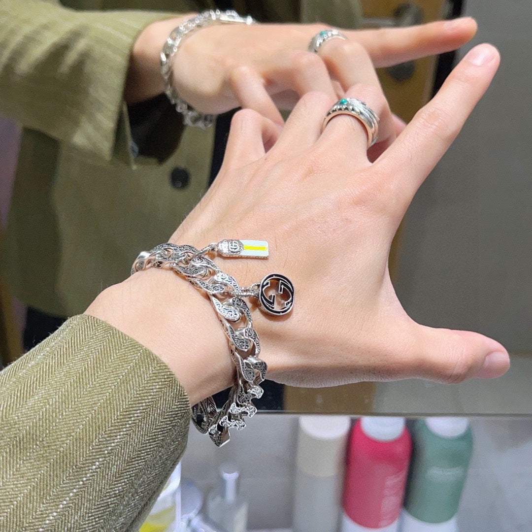 Martin Graham bracelet in polished metal-tone – styled product view