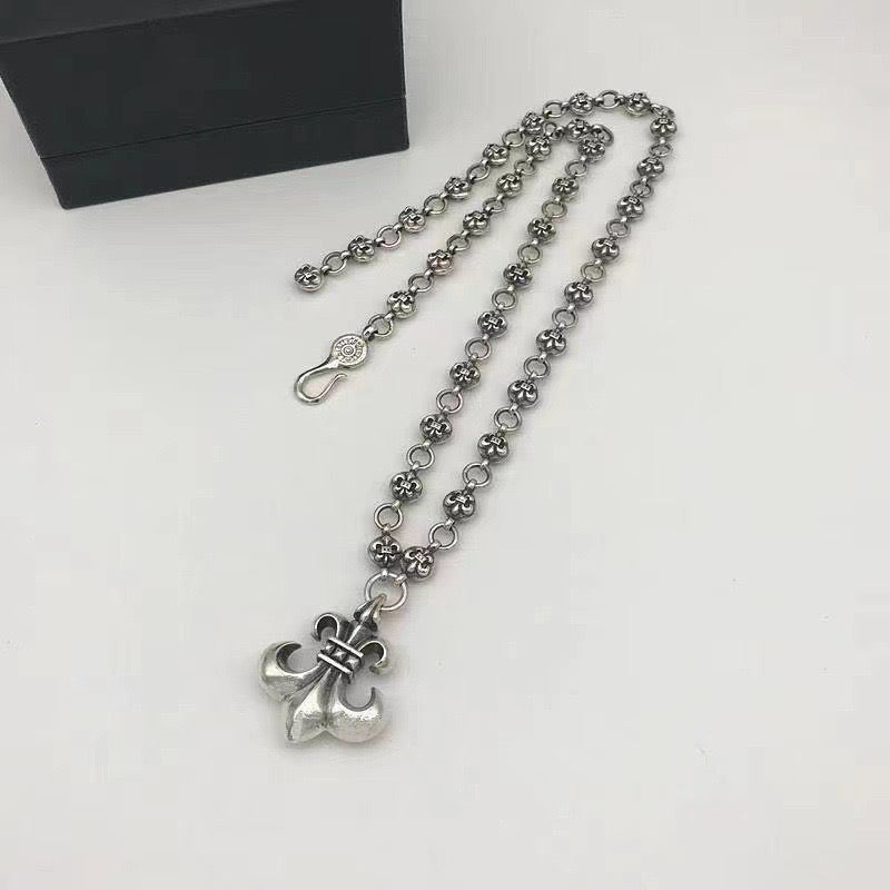 Martin Graham pendant necklace in polished metal-tone – styled product view