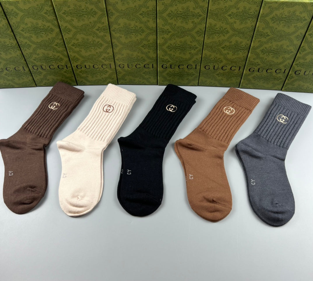Gucci Ribbed Motif Crew Socks - Assorted Set