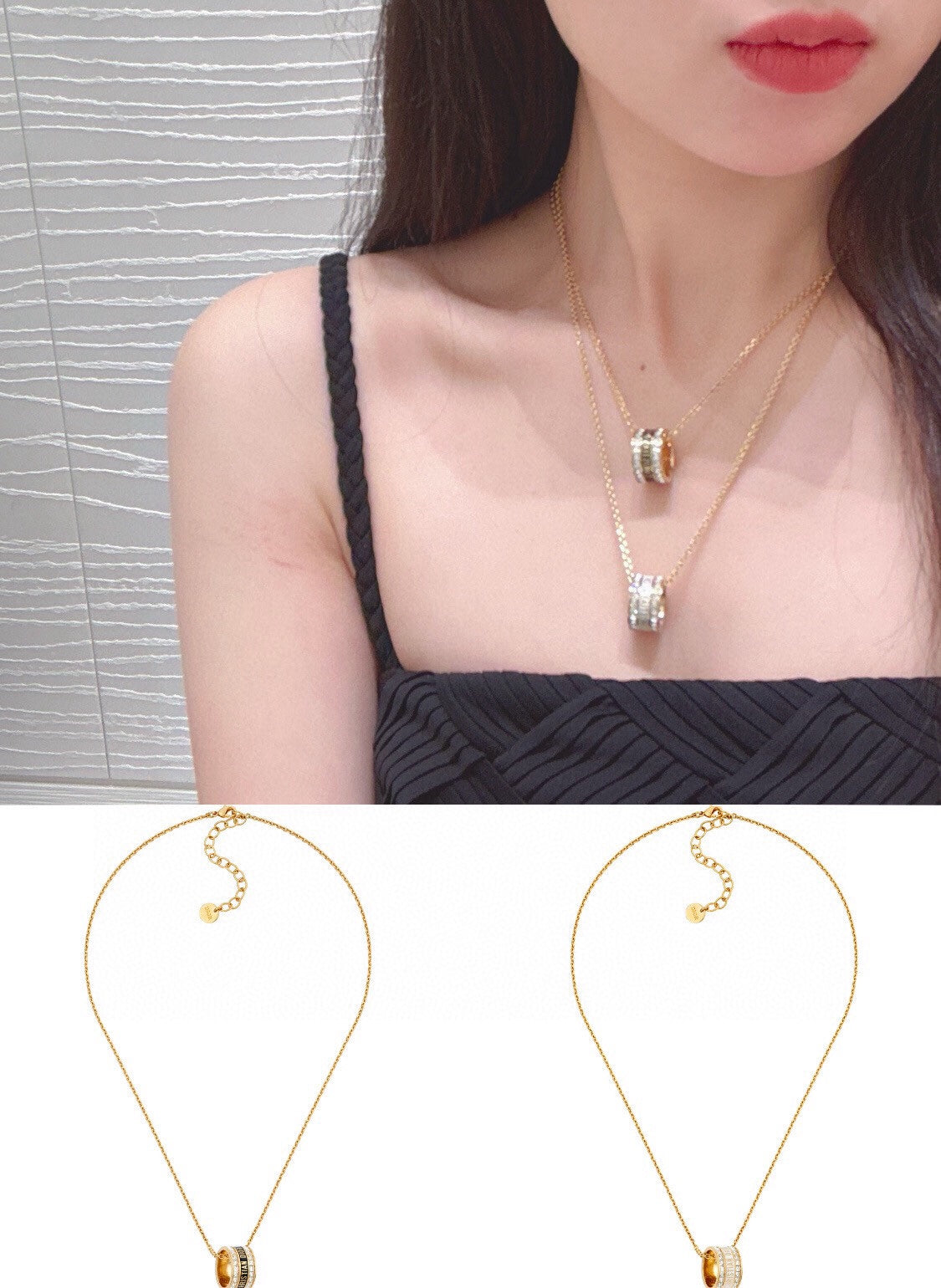 Martin Graham pendant necklace in polished metal-tone – close-up detail