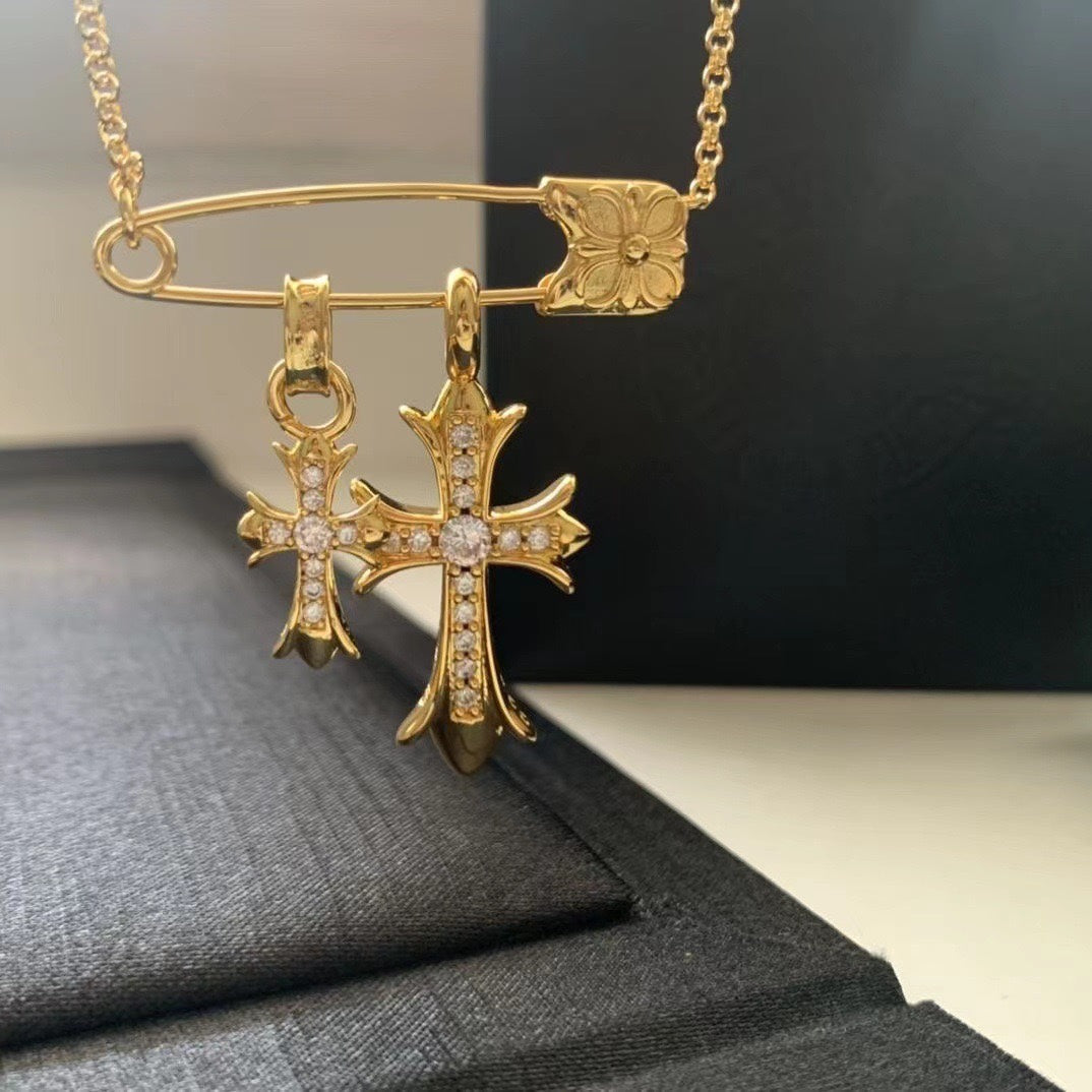 Martin Graham brooch in polished metal-tone – styled product view