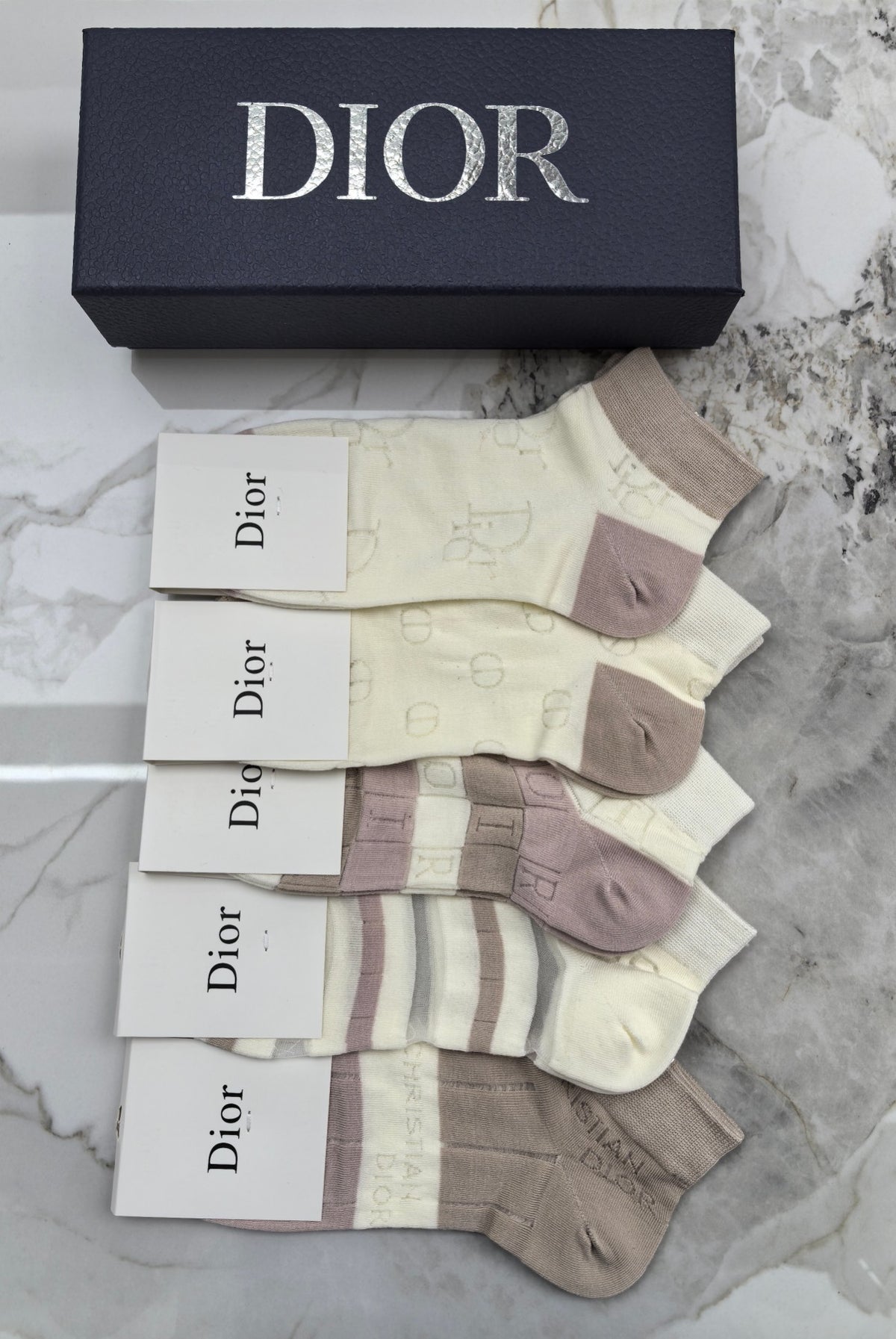 Dior No-Show Socks - 5-Pair Set