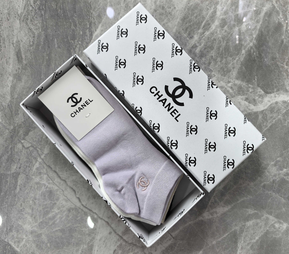 Chanel Combed Cotton No-Show Socks - 5-Pair Set