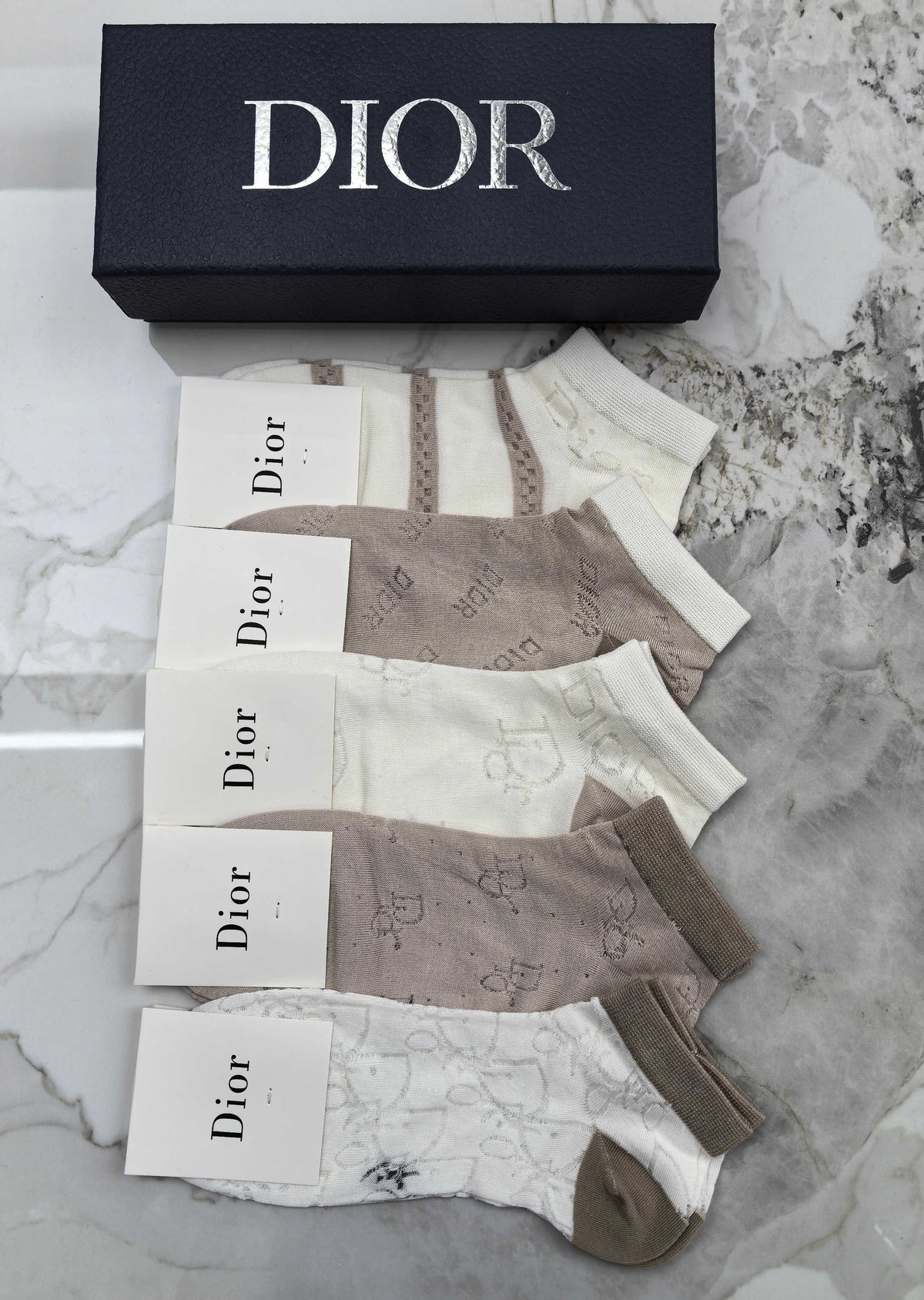 Dior No-Show Socks - 5-Pair Set