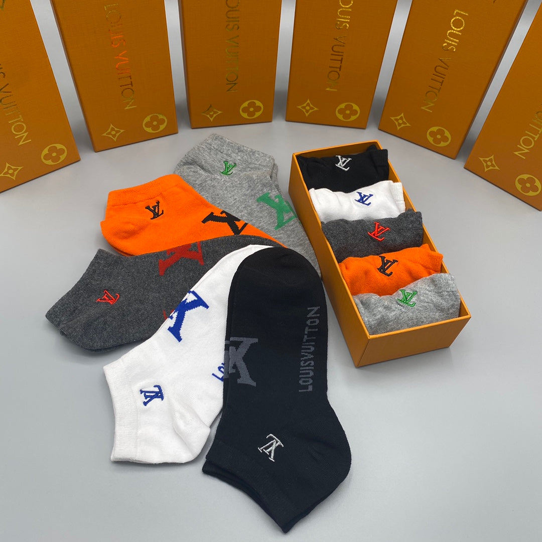 Louis Vuitton Bright Logo Ankle Socks - Box of 5 Pairs