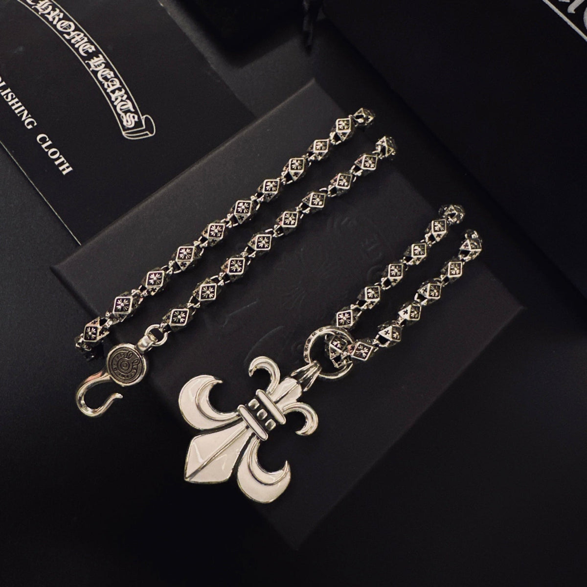 Martin Graham pendant necklace in polished metal-tone – styled product view