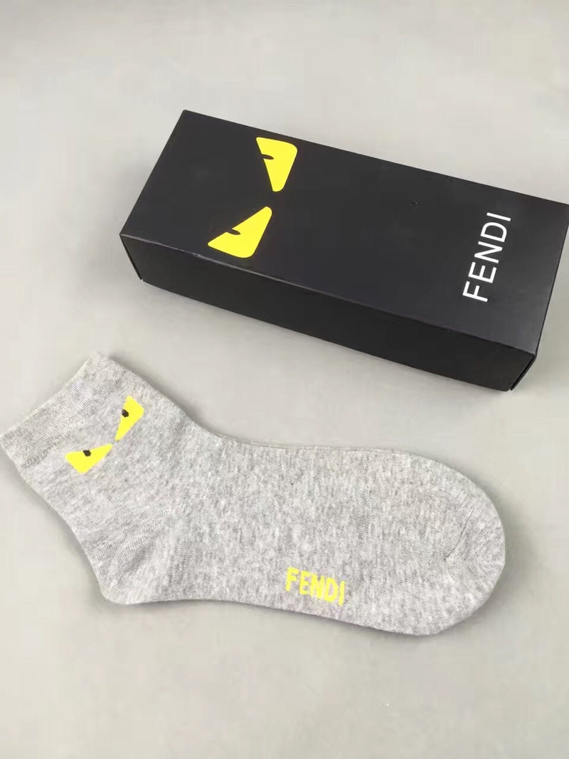 Fendi Bright Eye-Shaped Motifs Crew Socks