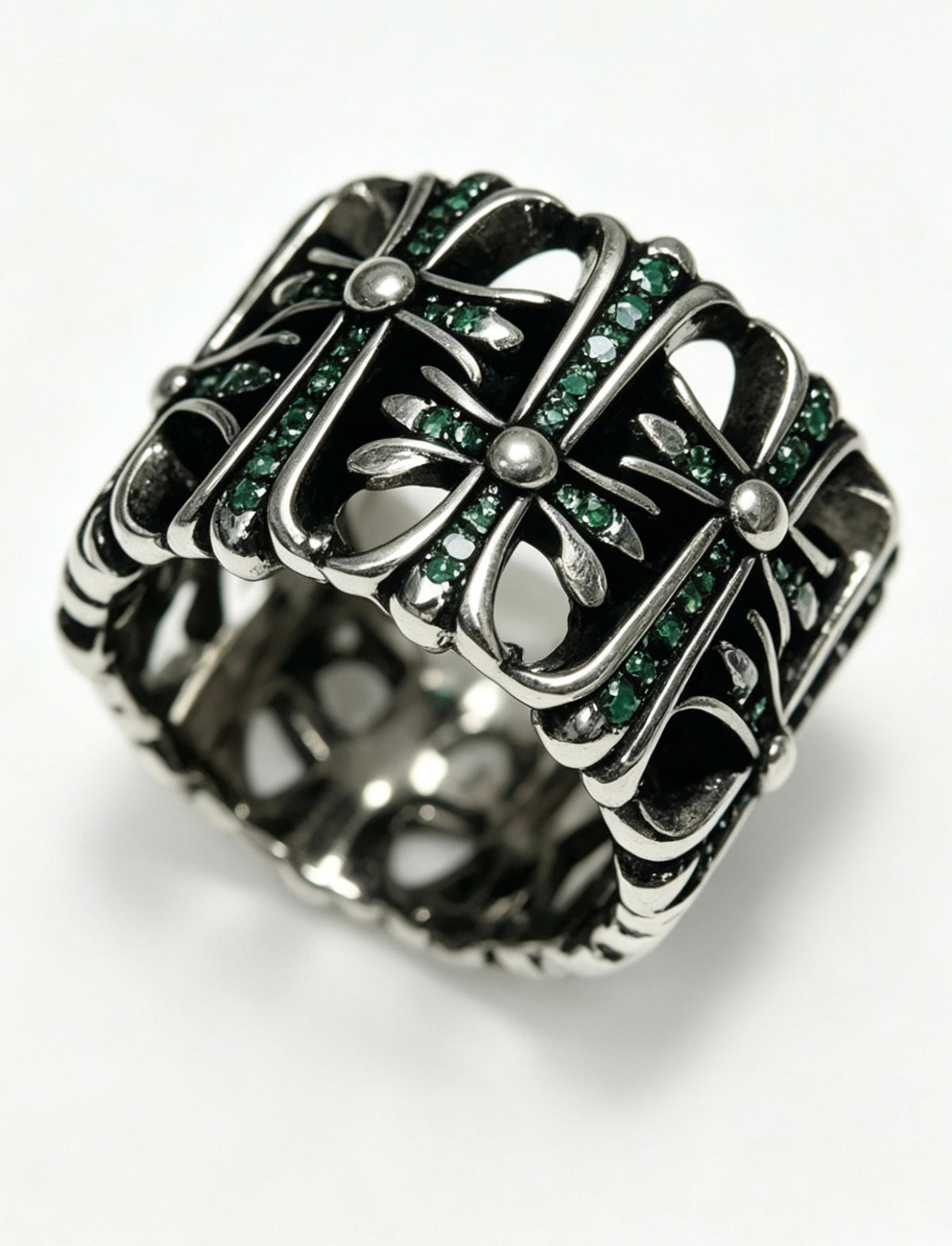 Martin Graham ring in polished metal-tone – styled product view