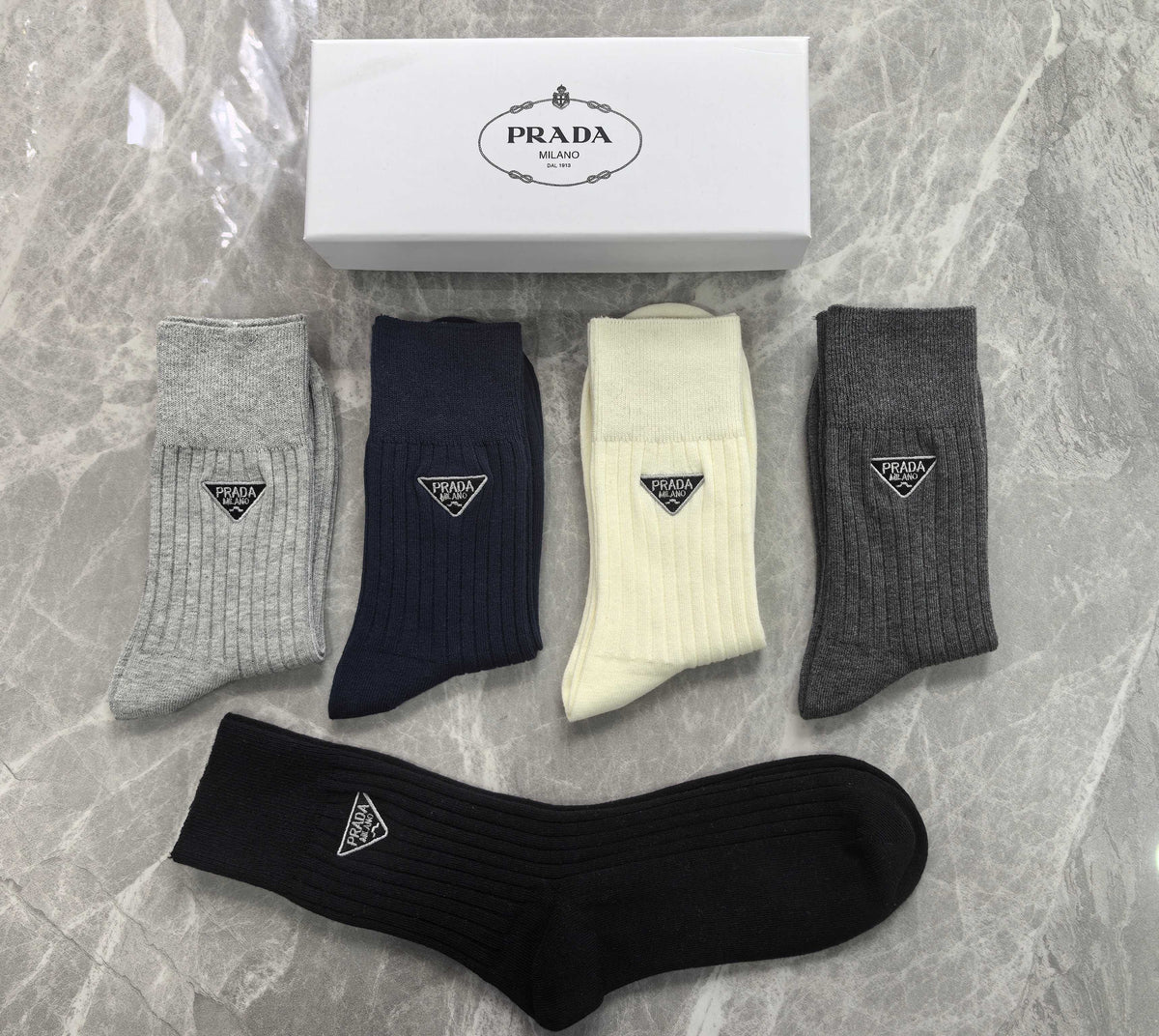 Prada Cotton Crew Socks - 5-Pair Set