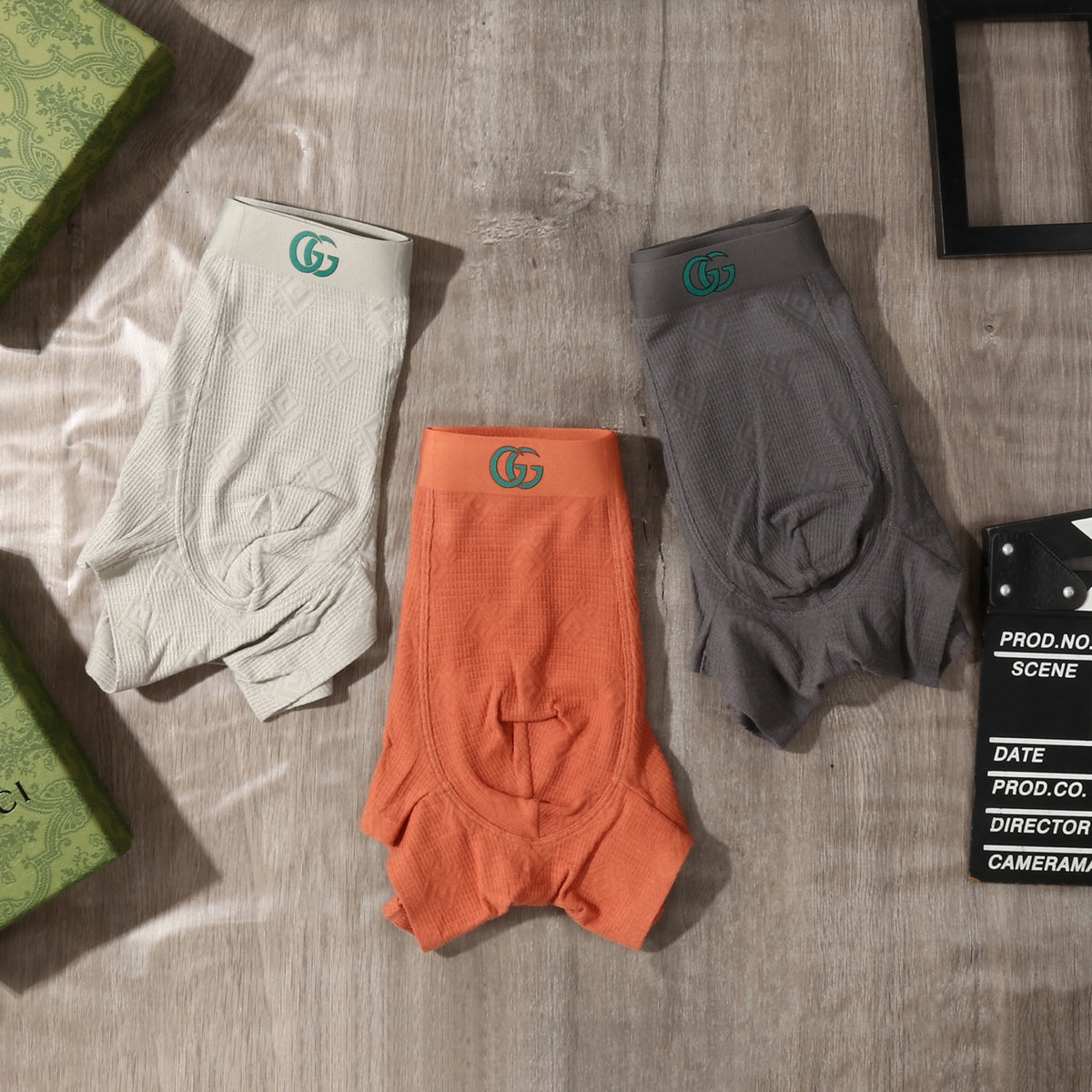 Gucci Cotton-Blend Tonal Jacquard Men's Underwear - 3-Piece Box