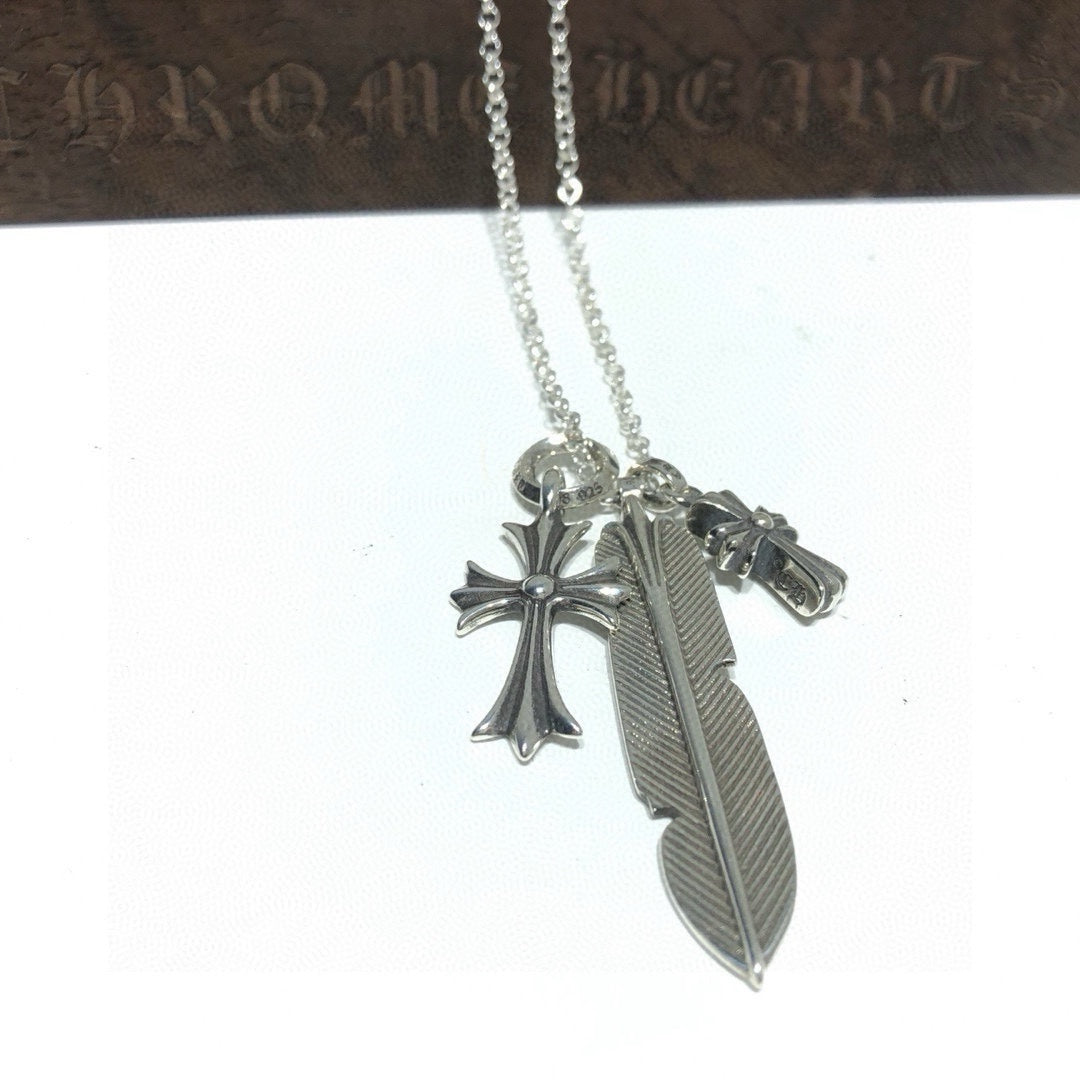 Martin Graham pendant necklace in polished metal-tone – styled product view