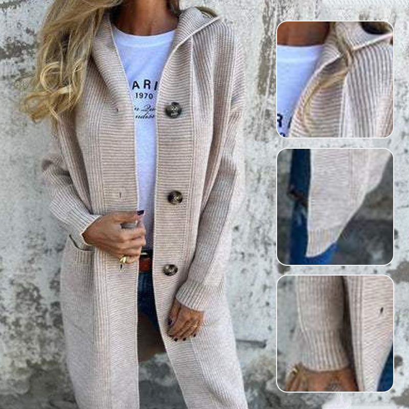 🎉Autumn Hot Sale🎉Button-down cardigan with hood for women Clothing &