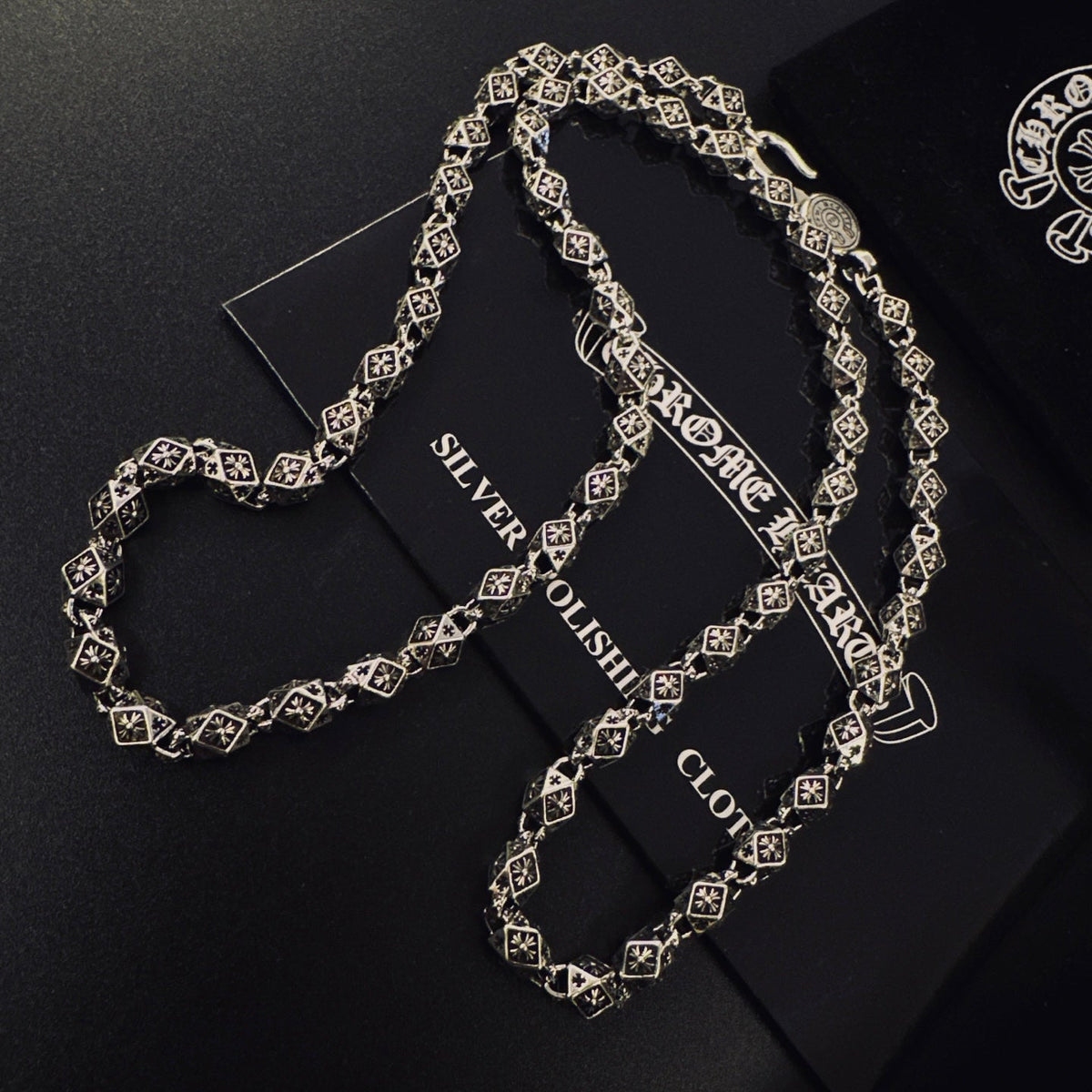 Martin Graham pendant necklace in polished metal-tone – styled product view