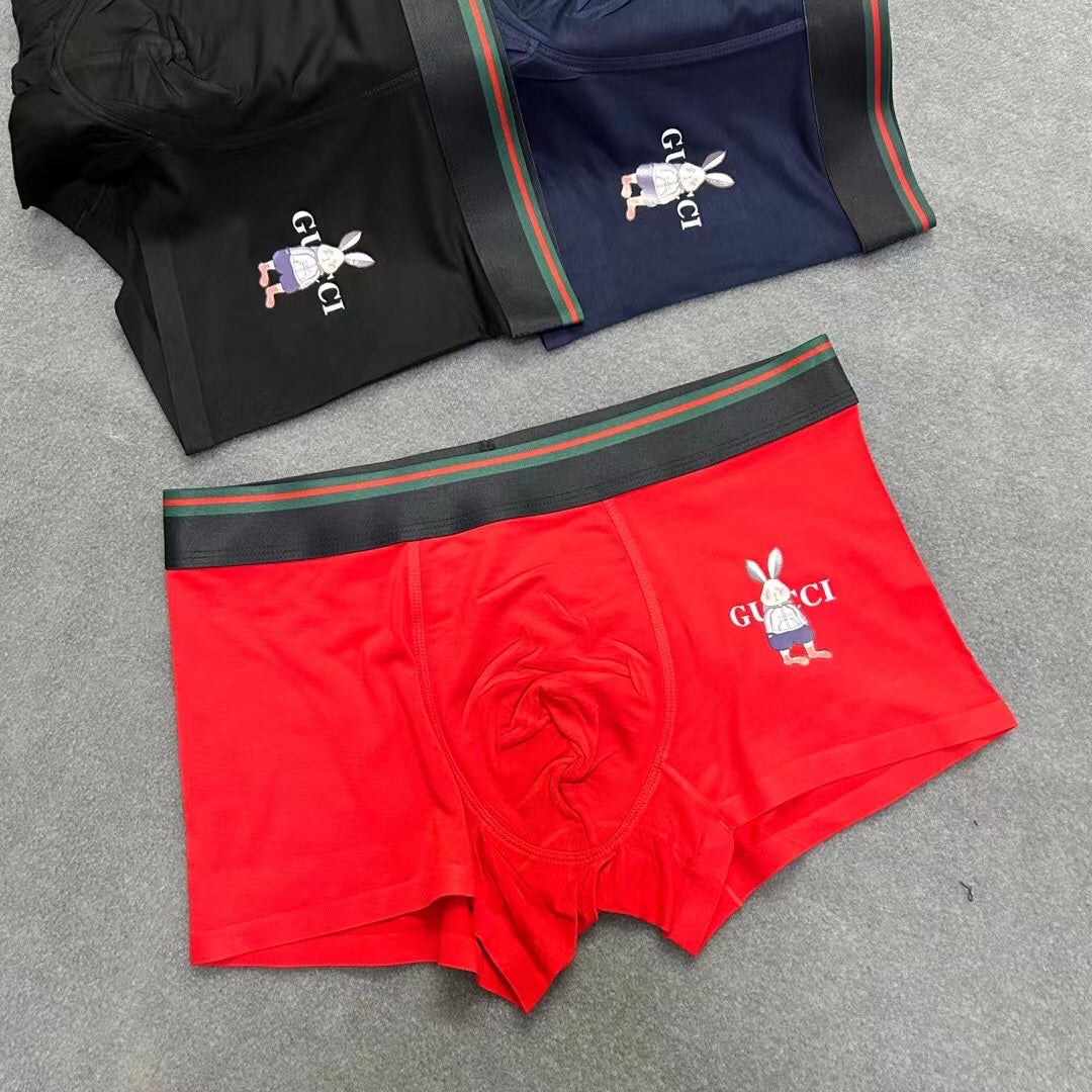 Gucci Contrast Waistbands And Understated Front Branding Men's Boxer Briefs - 3-Piece Box