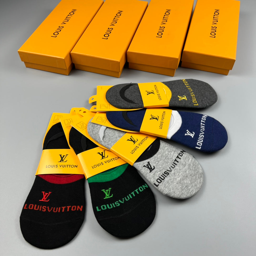 Louis Vuitton Colourful Initial No-Show Socks - 5-Pair Set