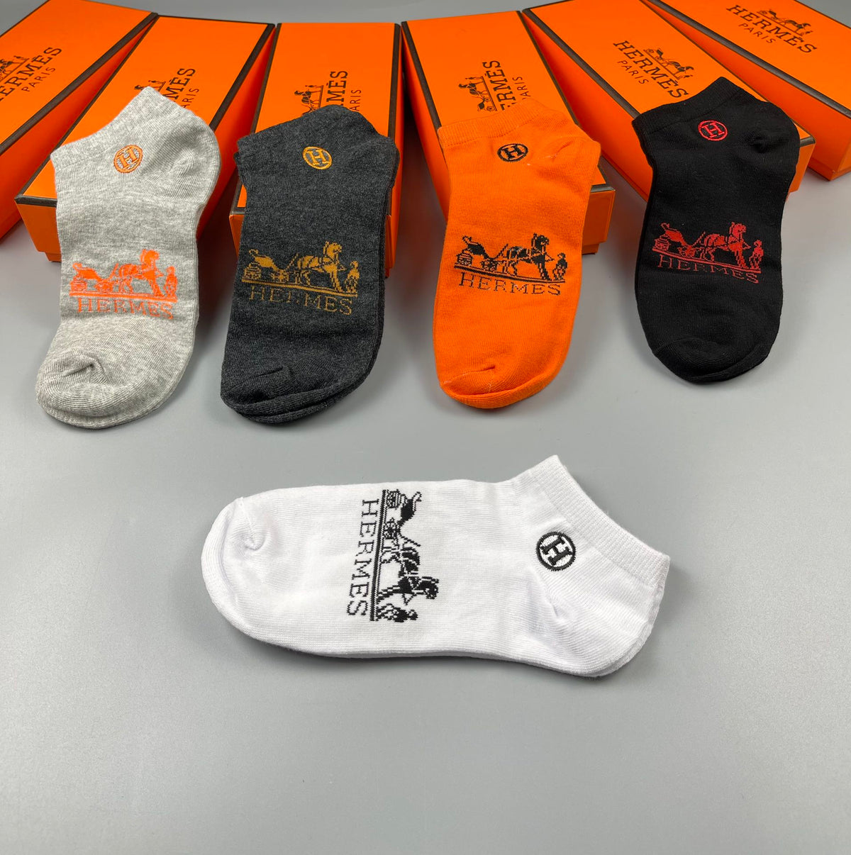 Hermes Cotton Socks - 5-Pair Set