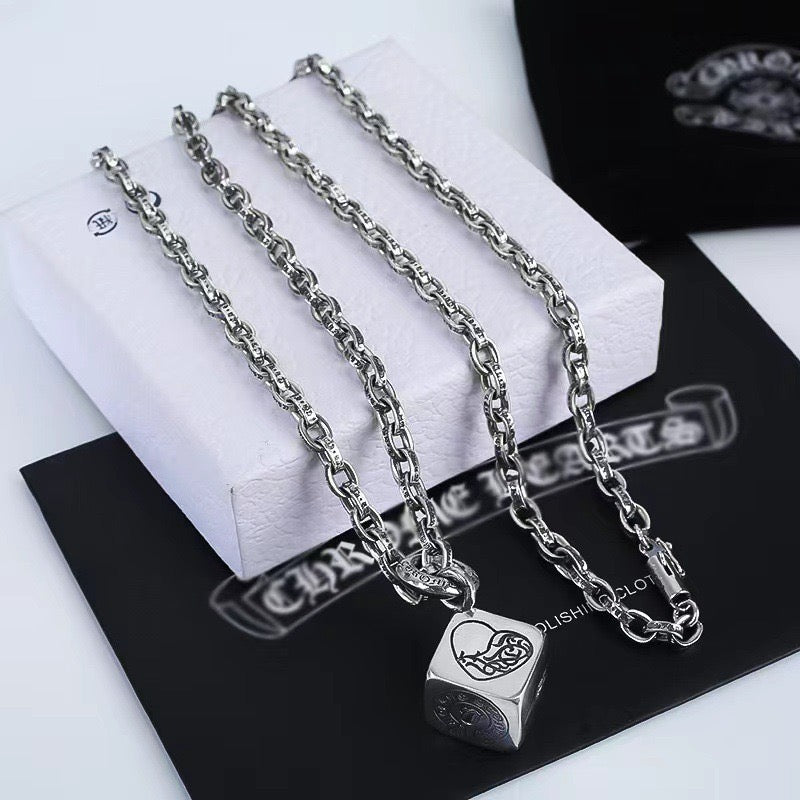 Martin Graham pendant necklace in polished metal-tone – styled product view