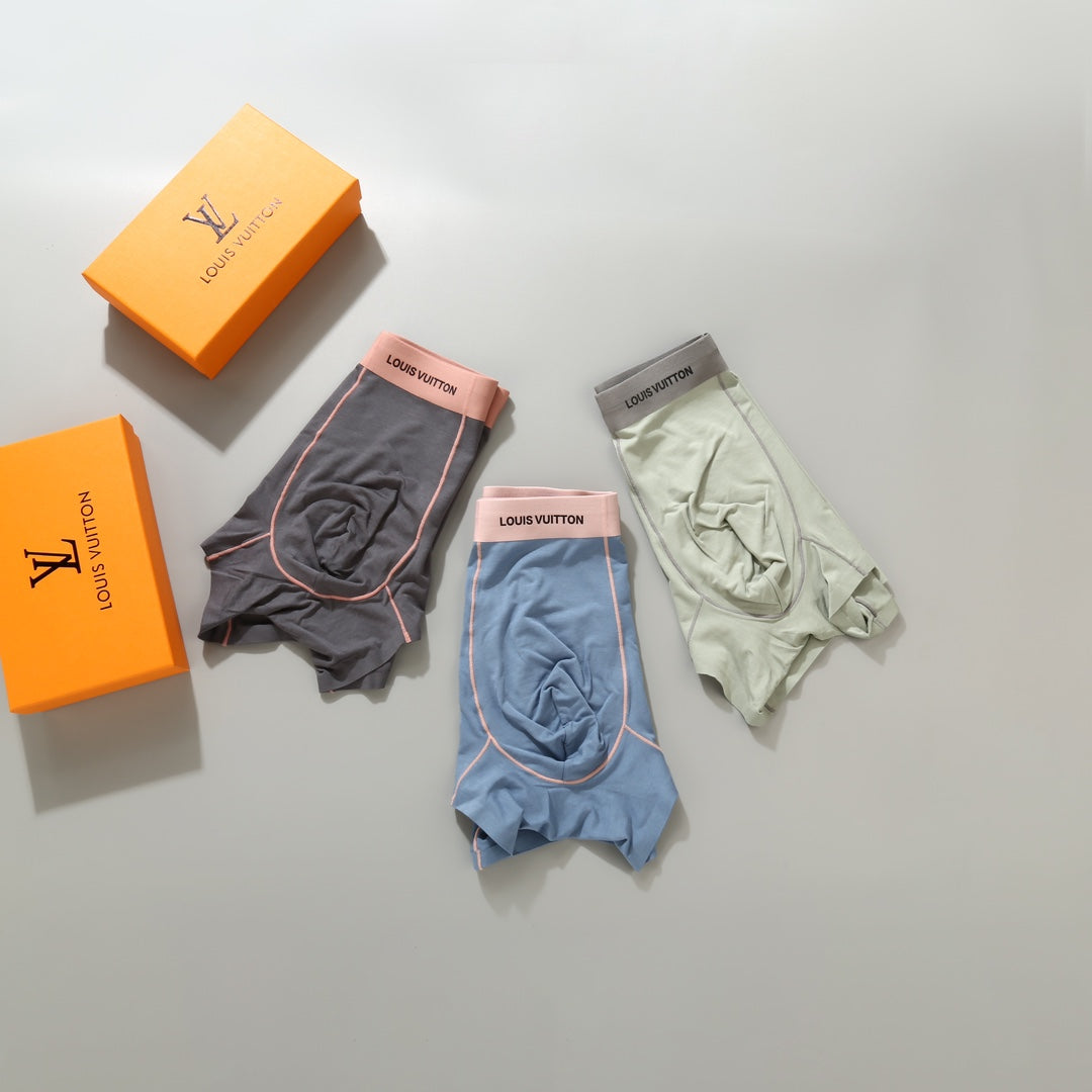 Louis Vuitton Floral Front Patches Men's Boxer Briefs - 3-Piece Box