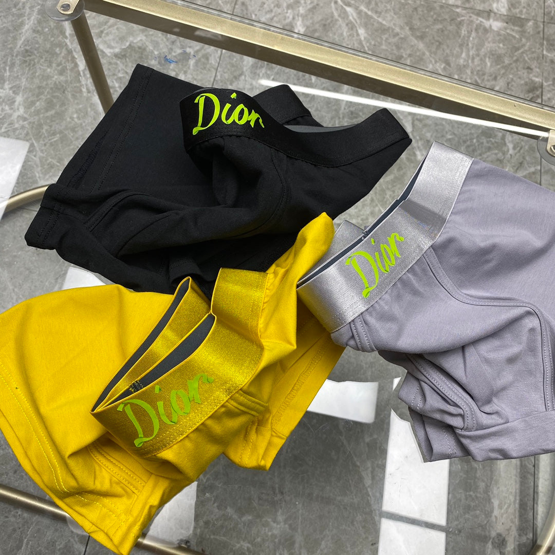 Dior Contrast Waistband Men's Trunk Underwear - 3-Piece Box