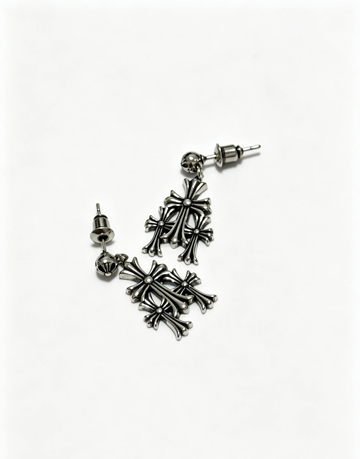 Martin Graham earrings in polished metal-tone – styled product view