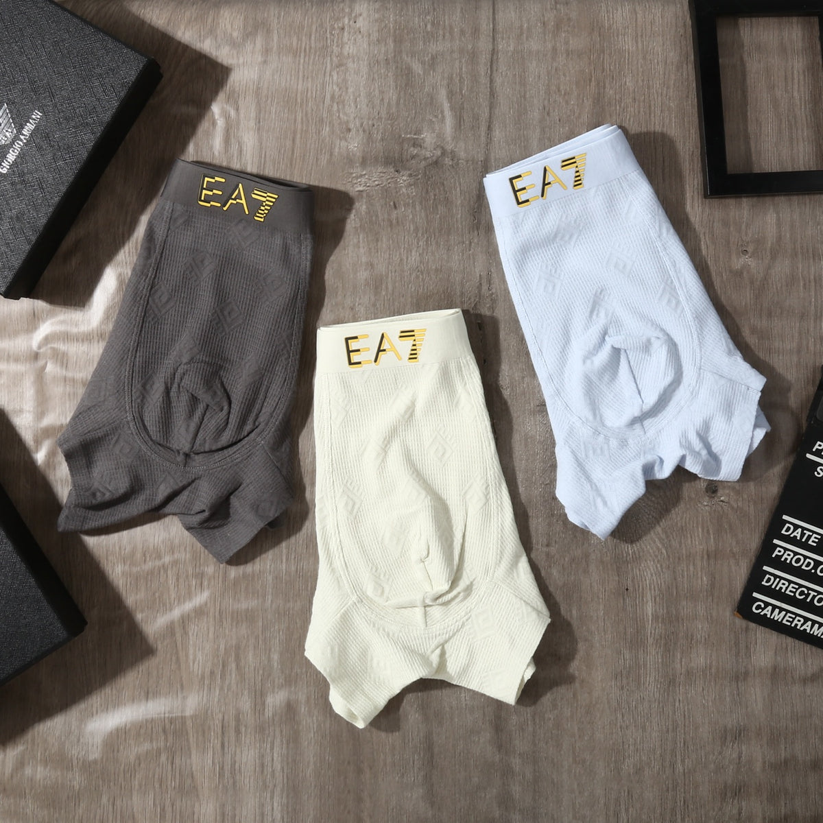 Armani EA7 Cotton-Stretch Men's Underwear - 3-Piece Box