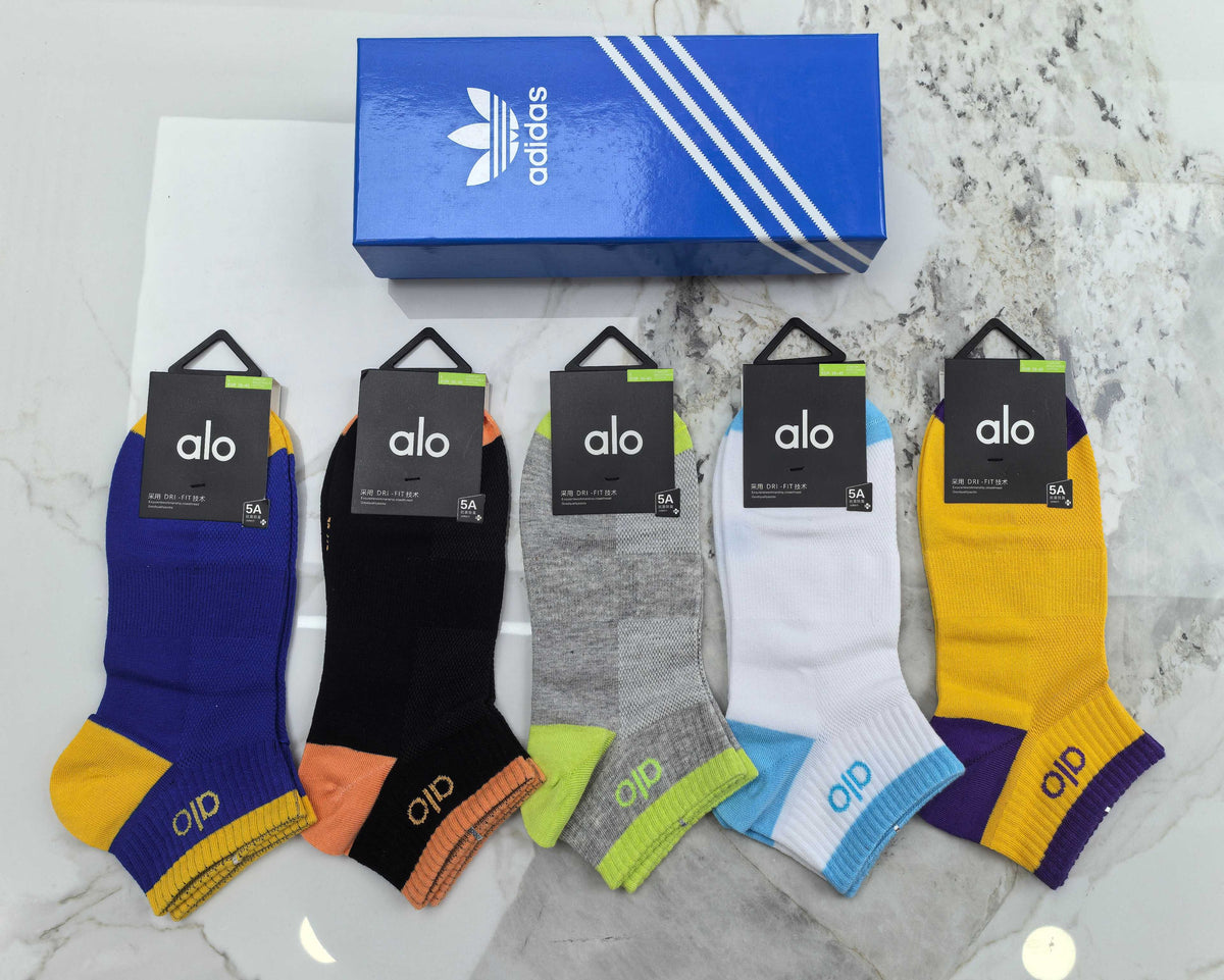 Alo Cotton No-Show Socks - 5-Pair Set