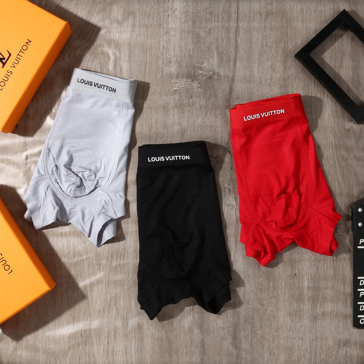 Louis Vuitton Modal-Blend Teddy Motif Men's Underwear - 3-Piece Box