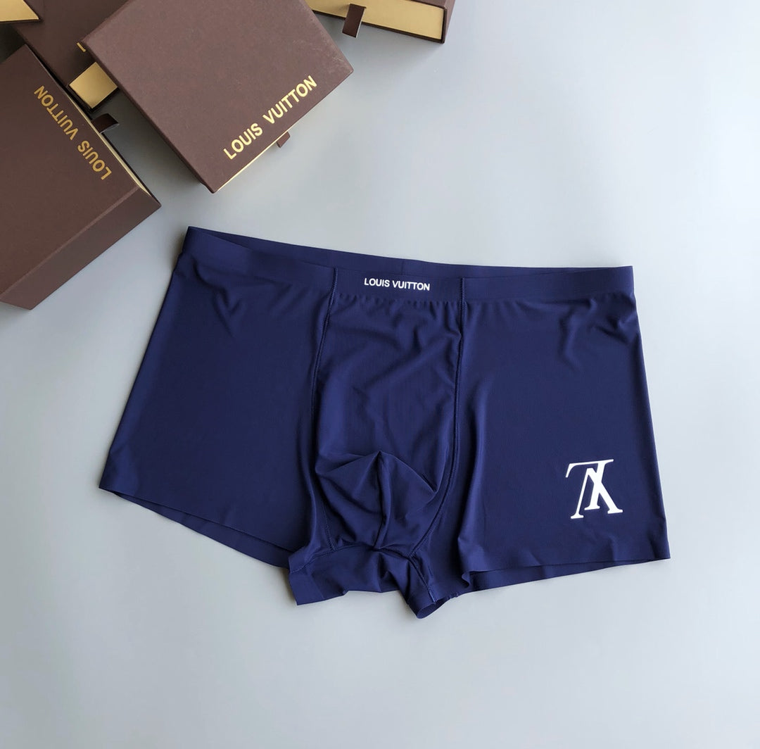 Louis Vuitton Solid Panels And Visible Emblem Details Men's Boxer Briefs - 3-Piece Box