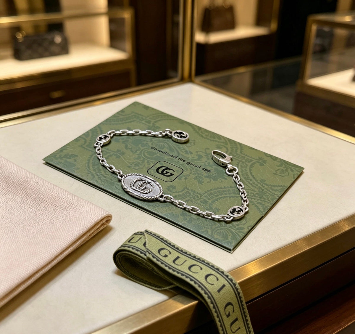 Martin Graham bracelet in polished metal-tone – styled product view