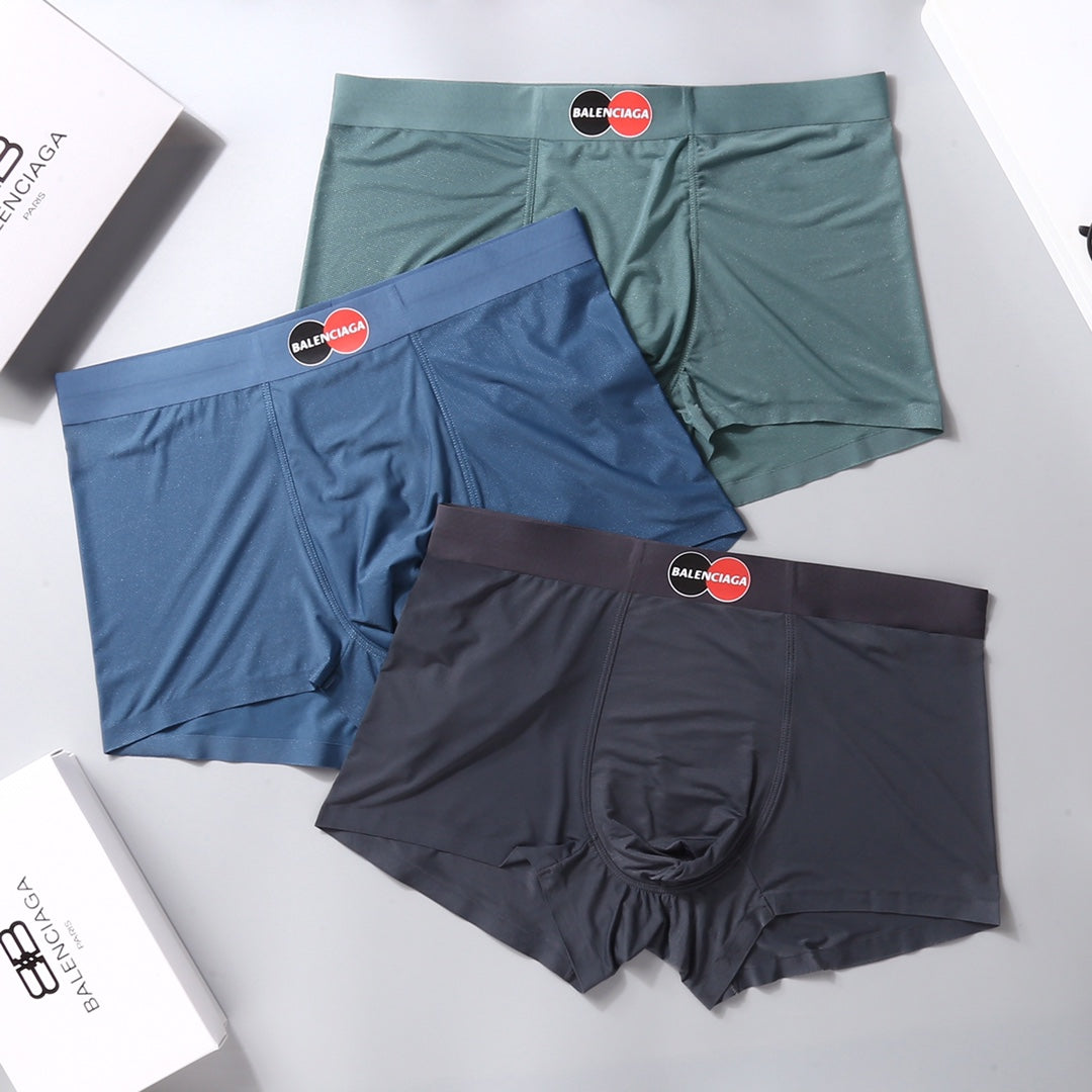 Balenciaga Circular Front Emblems Men's Boxer Briefs - 3-Piece Box