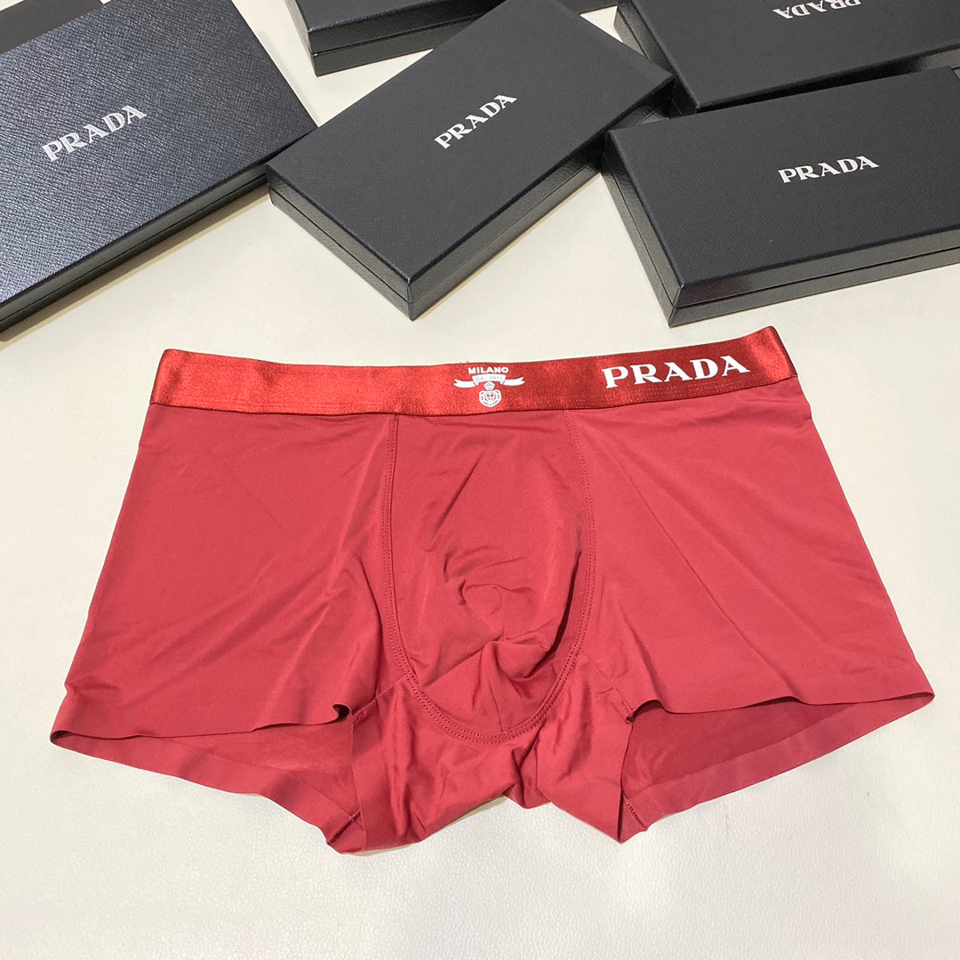 Prada Striped Waistband Men's Trunk Underwear - 3-Piece Box