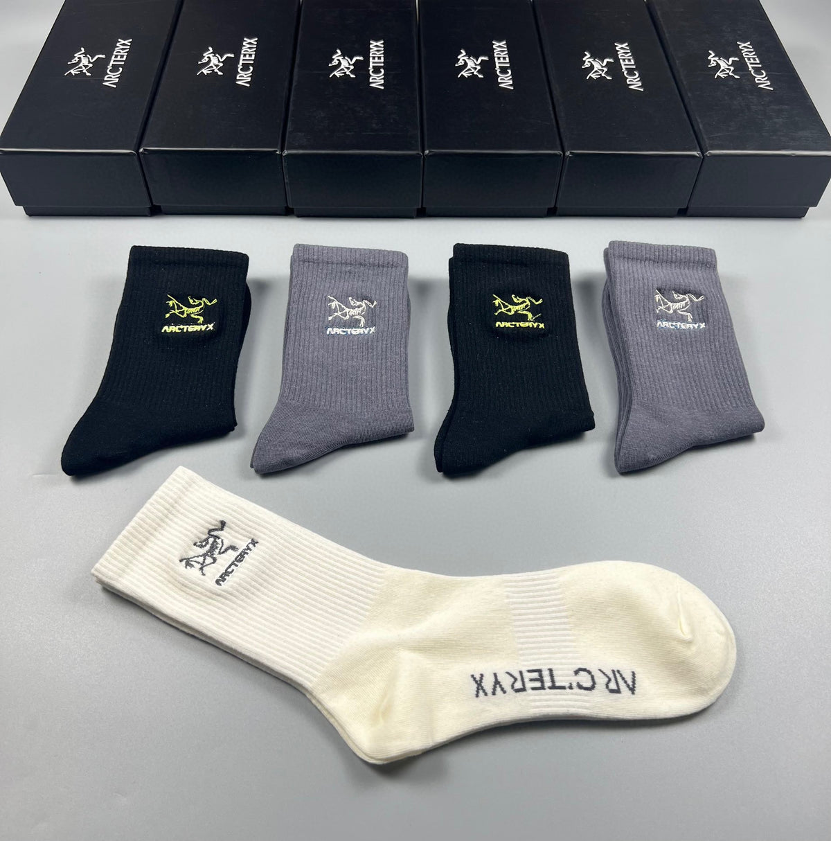 Arc'teryx Cotton Bird And Wordmark Crew Socks - 5-Pair Set