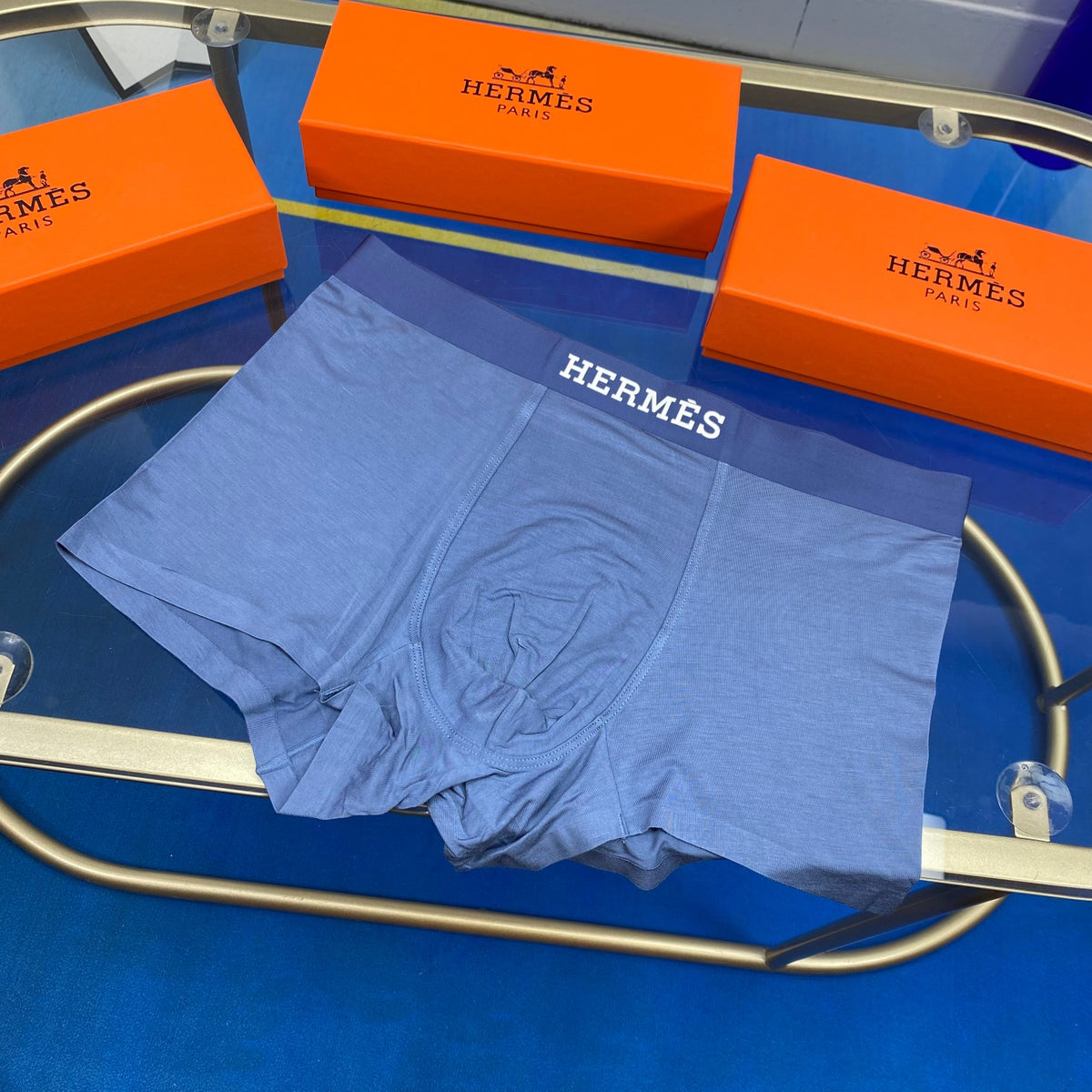 Hermes Broad Contrast Waistbands Men's Boxer Briefs