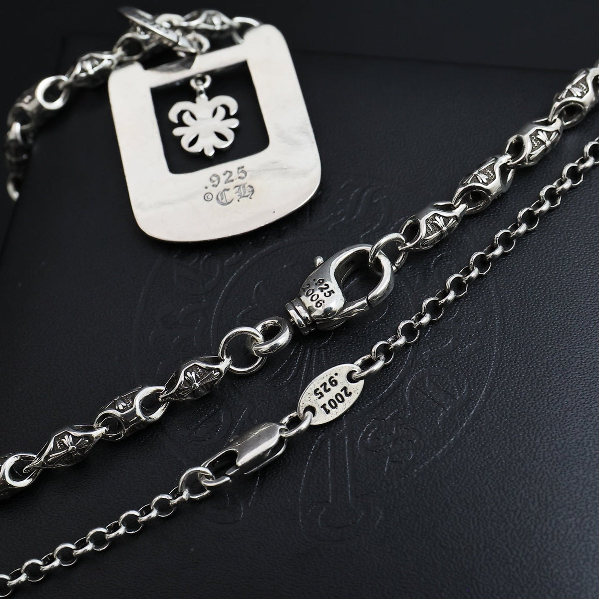Martin Graham pendant necklace in polished metal-tone – styled product view