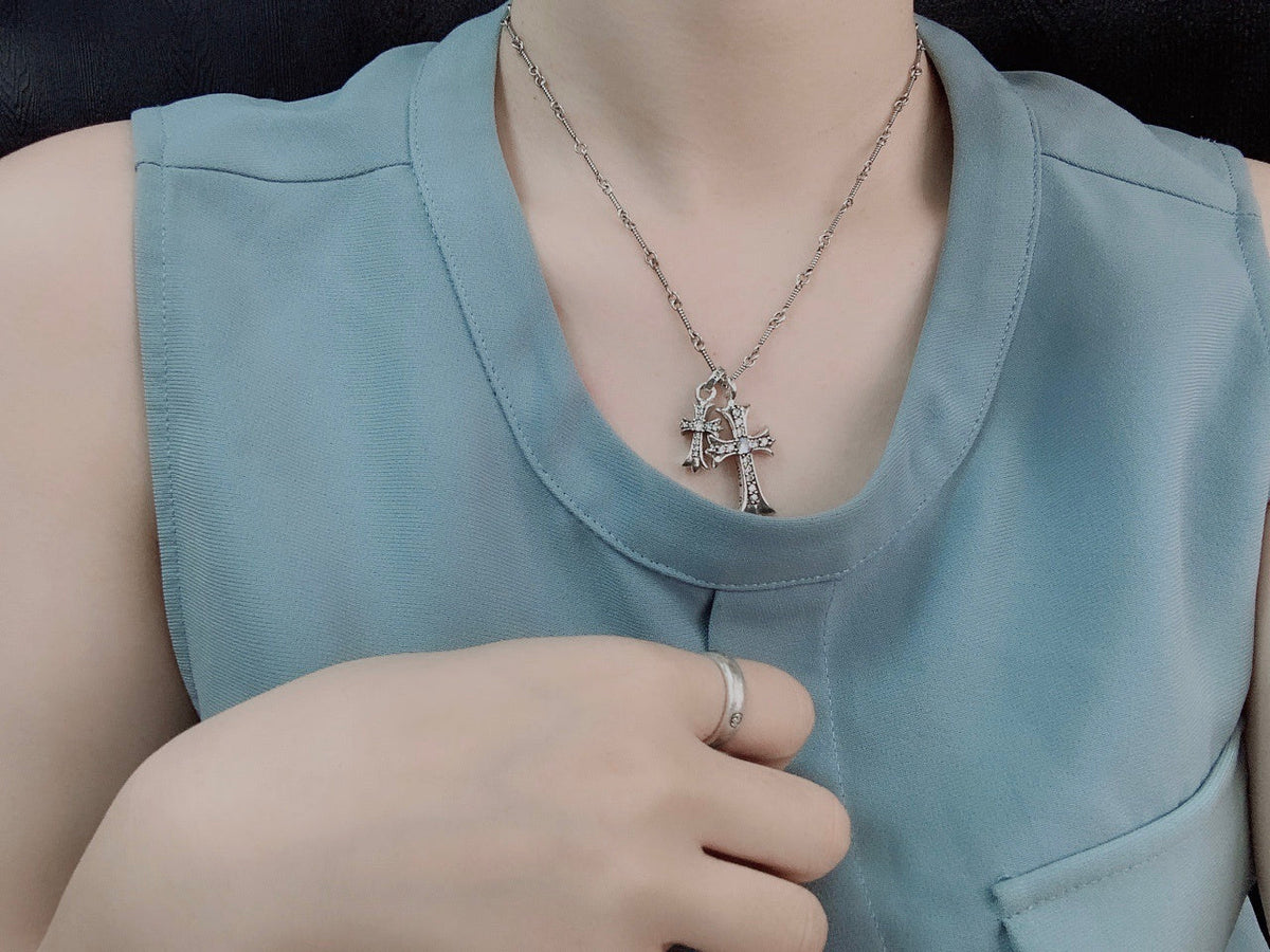 Martin Graham pendant necklace in polished metal-tone – styled product view
