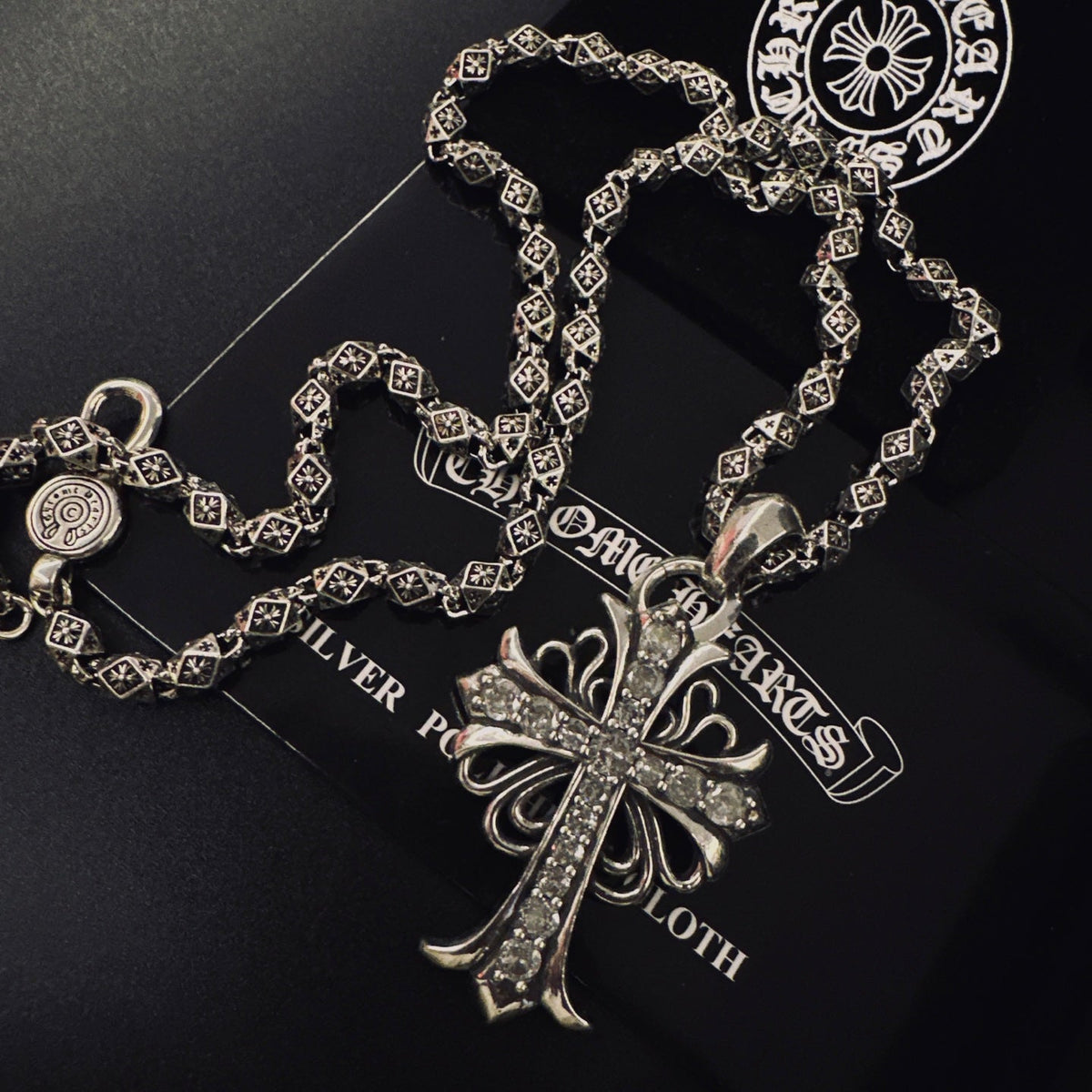 Martin Graham pendant necklace in polished metal-tone – styled product view