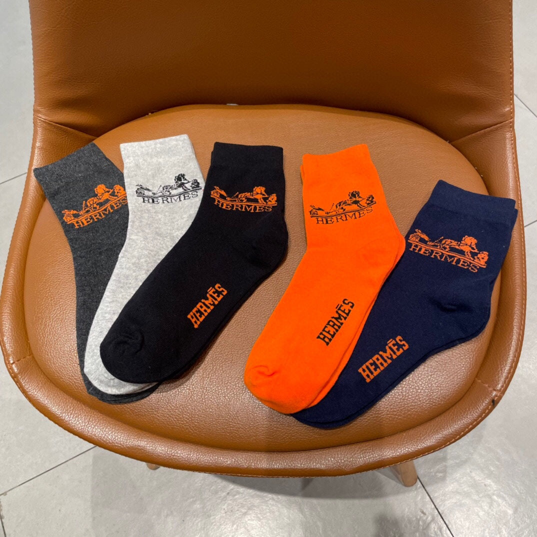 Hermes Ankle Socks - Box of 5 Pairs