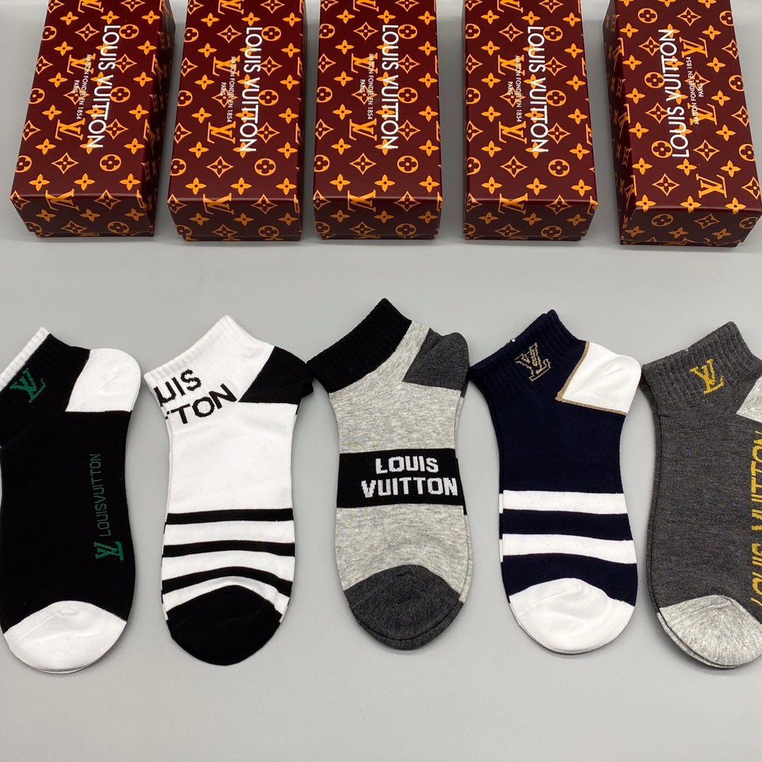 Louis Vuitton Mixed-Design Ankle Socks - Box of 5 Pairs