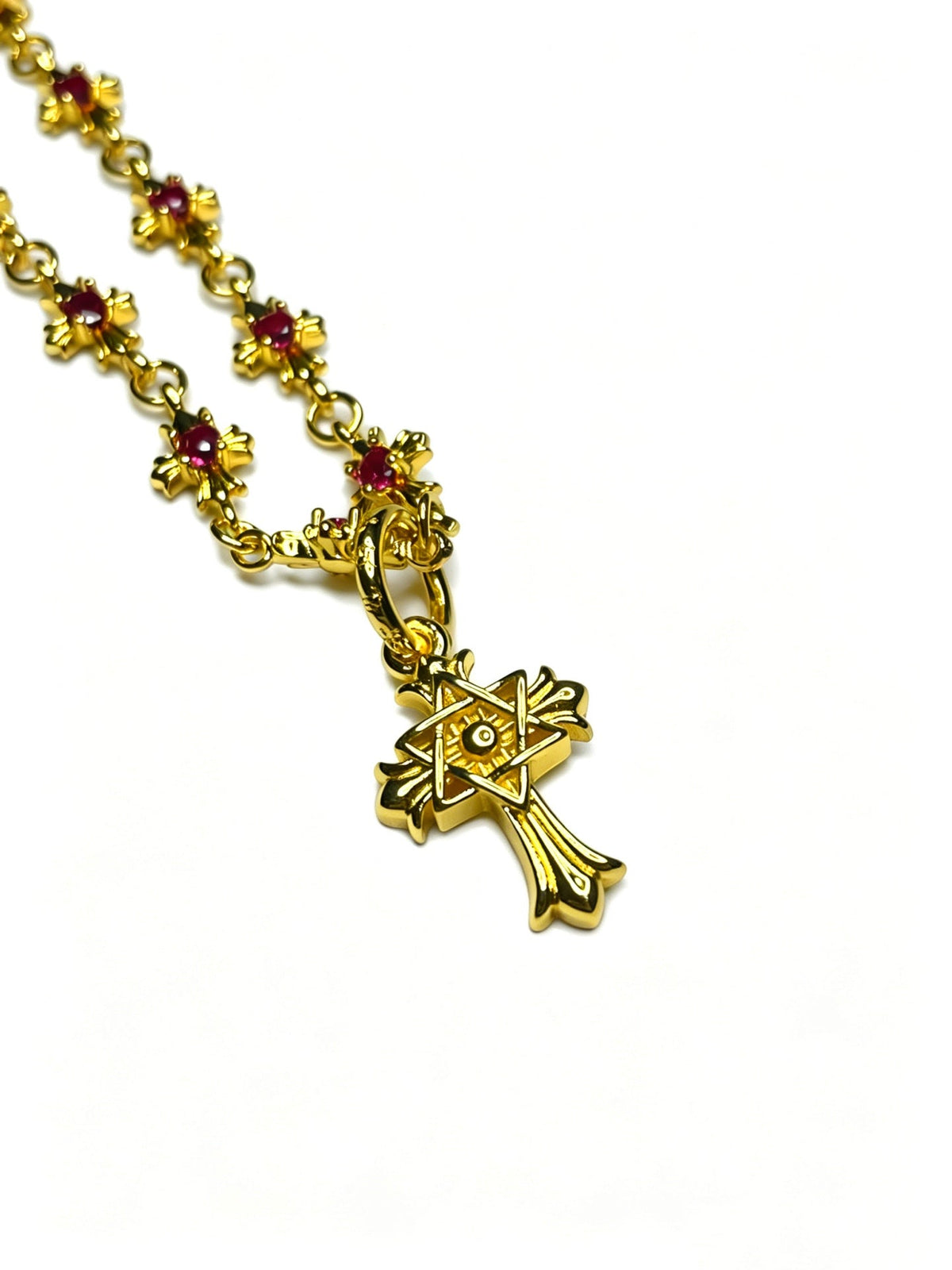 Martin Graham pendant necklace in polished metal-tone – styled product view