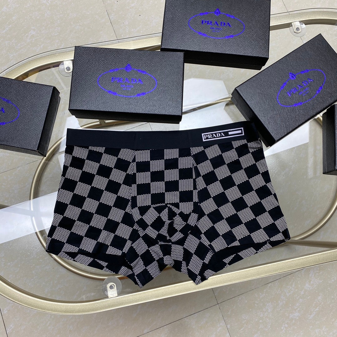 Prada Cotton Clean Logo Waistbands Men's Boxer Briefs - 3-Piece Box