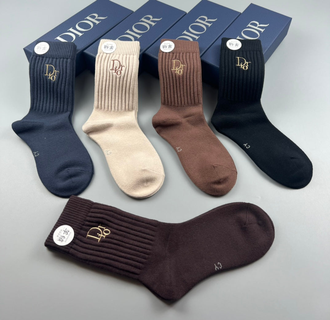 Dior Small Emblem Crew Socks - 5-Pair Set