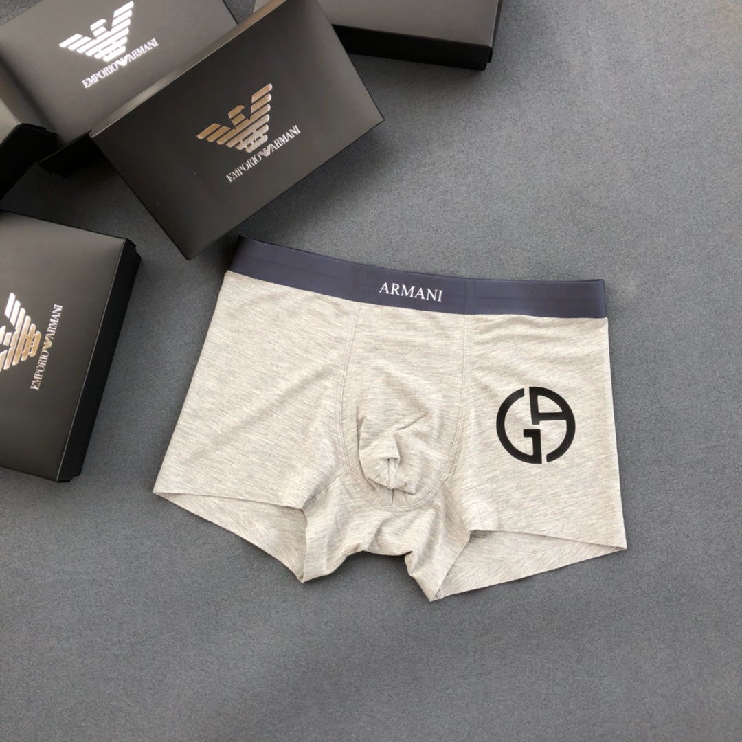 Armani 91% Modal & 9% Spandex Seamless-Cut Men's Boxer Briefs - 3-Piece Box