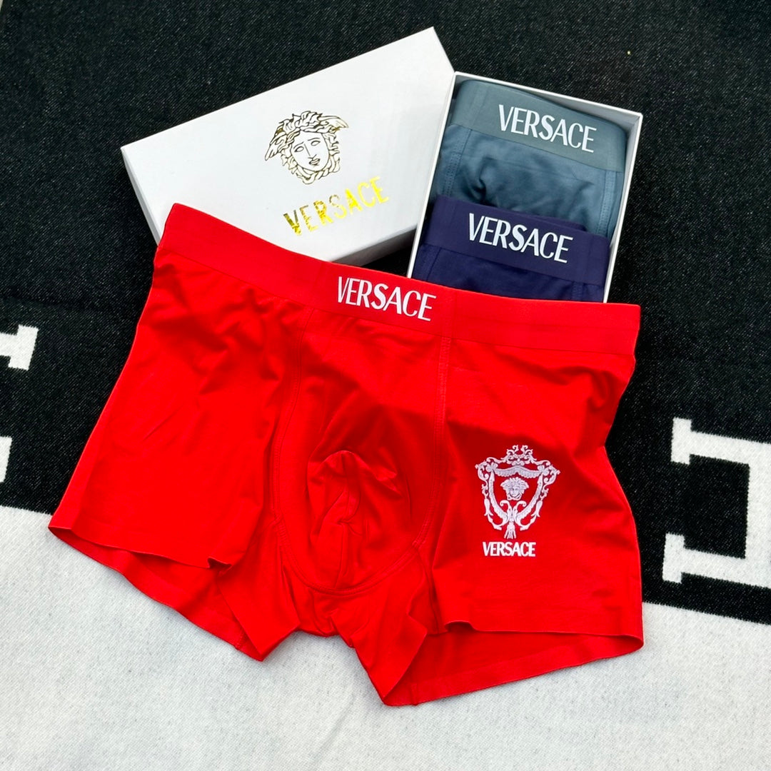 Versace Contrast Crest Men's Boxer Briefs - 3-Piece Box