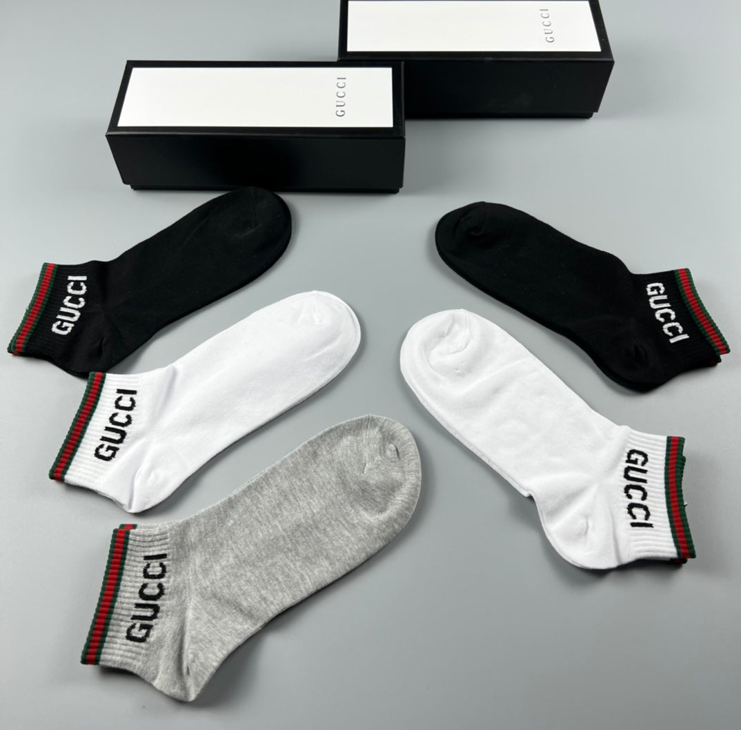 Gucci Cotton Breathable Socks – 5-Pair Pack