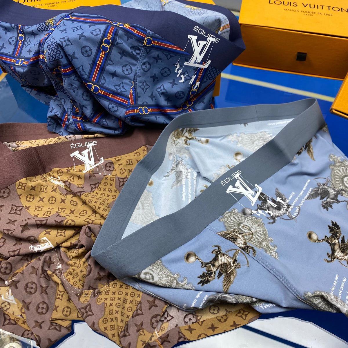 Louis Vuitton All-Over Animal And Monogram-Style Prints Men's Boxer Briefs - 3-Piece Box