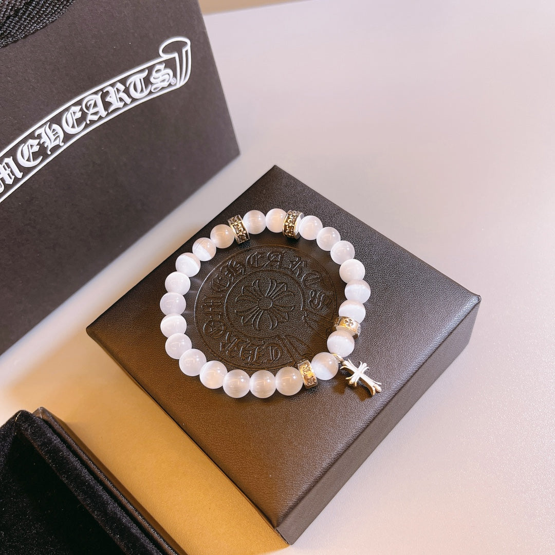Martin Graham beaded bracelet in polished metal-tone – styled product view