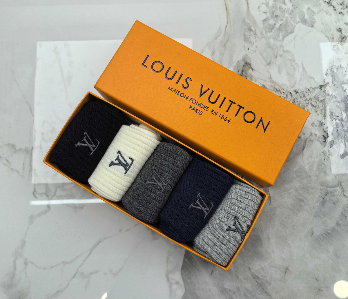 Louis Vuitton Small Initial Crew Socks - 5-Pair Set