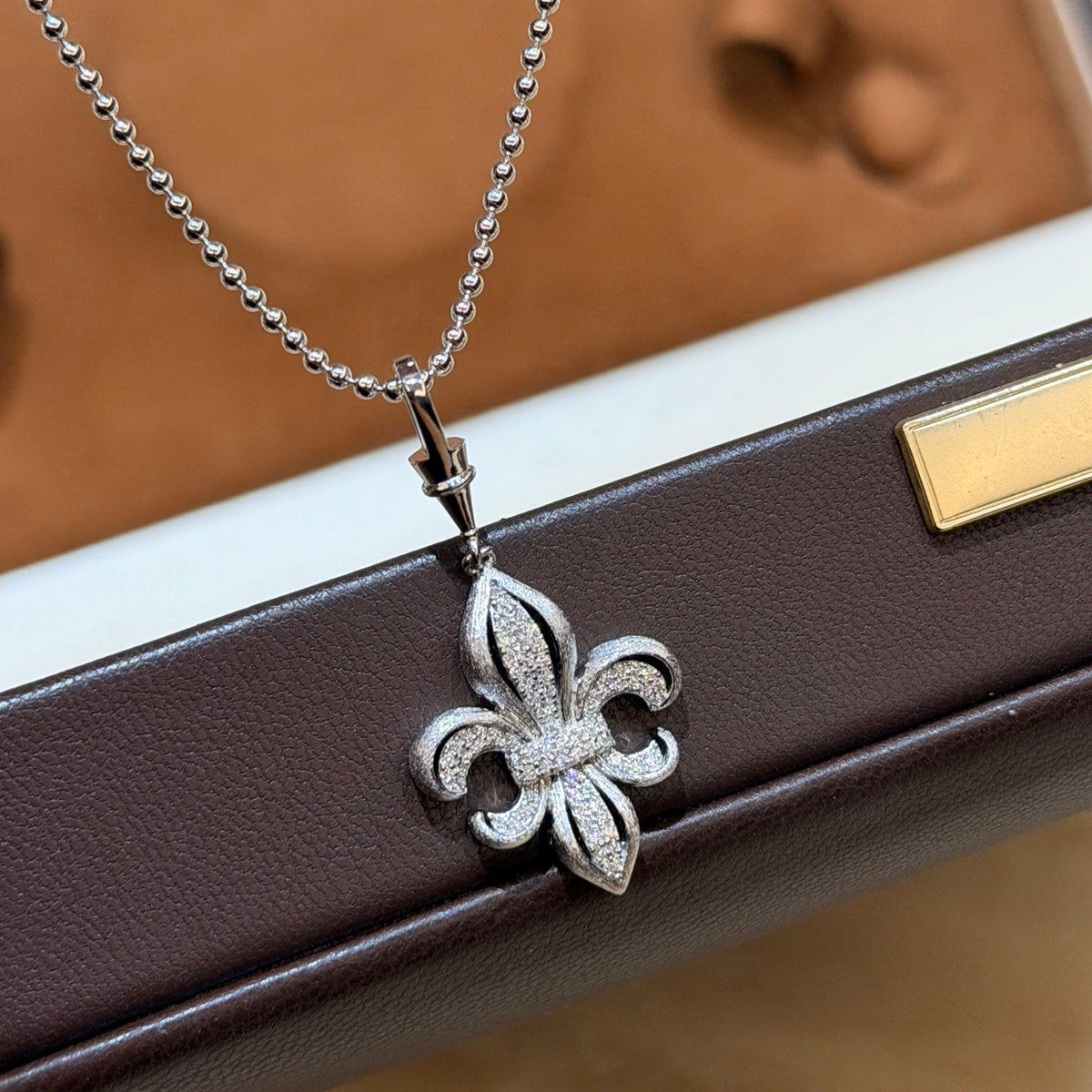 Martin Graham pendant necklace in polished metal-tone – styled product view