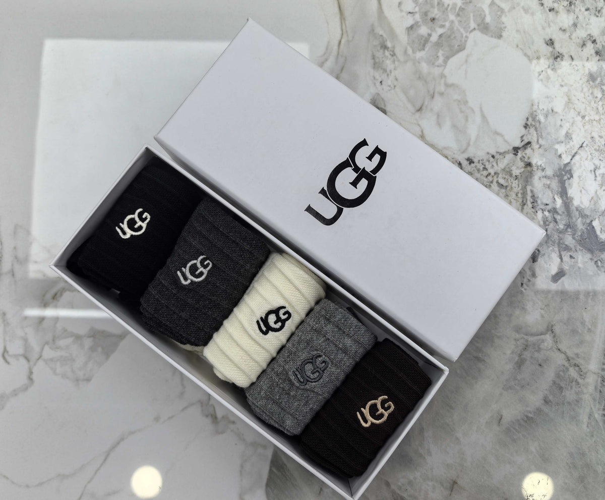 UGG Combed Cotton Crew Socks - 5-Pair Set