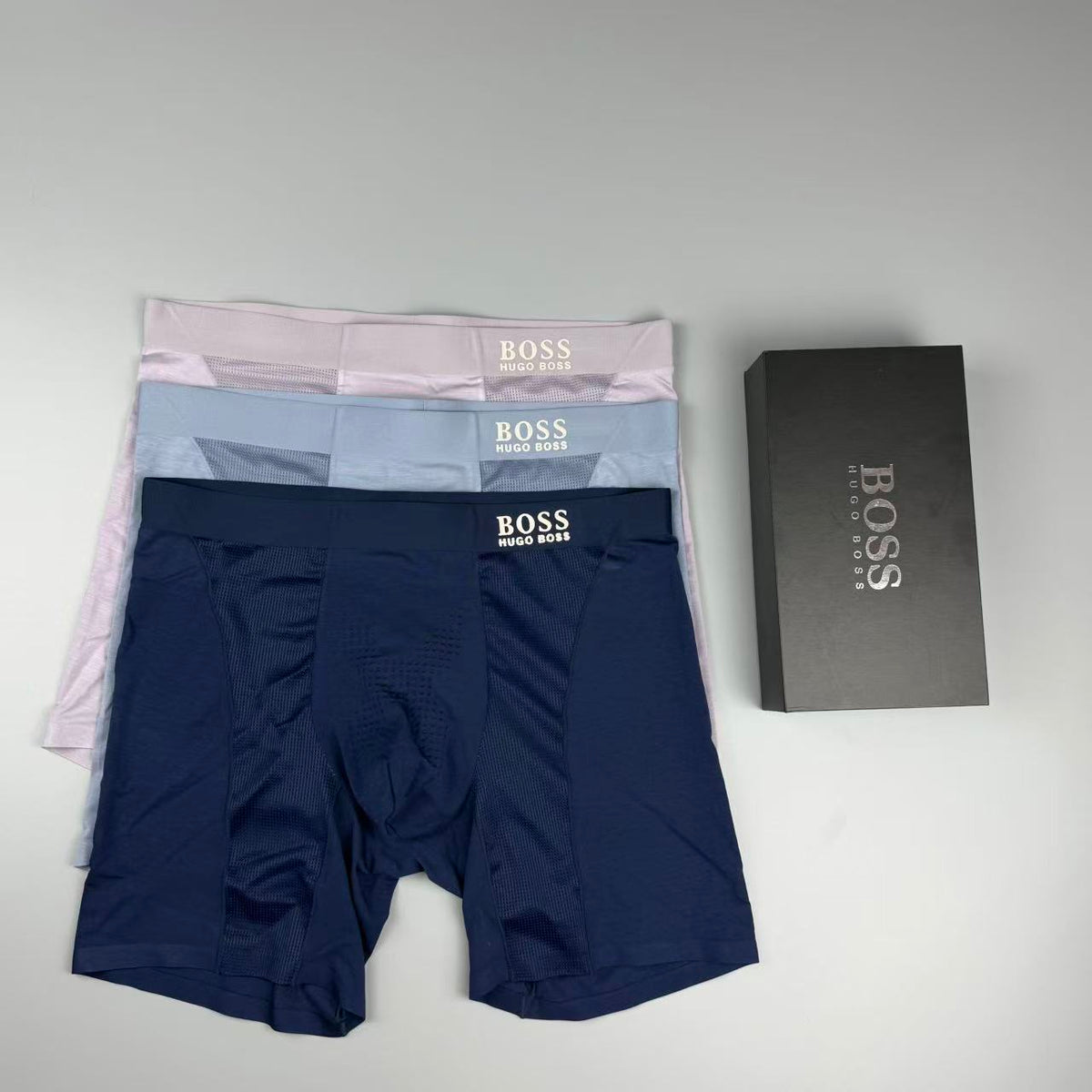 Boss Longline Perforated Men's Boxer Briefs - 3-Piece Box
